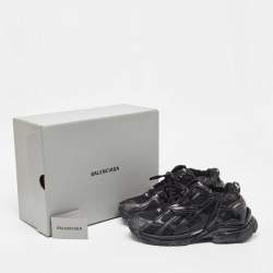 Pre Owned Balenciaga Black Mesh and Leather Runner Sneakers Size 41