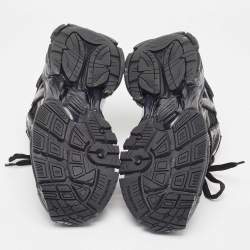 Pre Owned Balenciaga Black Mesh and Leather Runner Sneakers Size 41