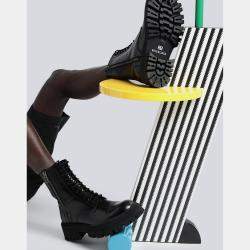 Pre Owned Balenciaga Leather Combat Boots 43