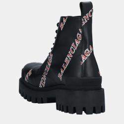 Balenciaga Leather Ankle Combat Boots Size 42