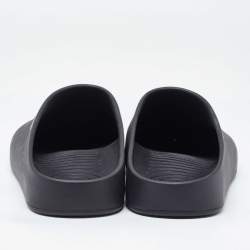 Balenciaga Black Rubber Flat Mules Size 42