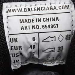 Pre Owned Balenciaga Black Mesh and Faux Leather Track Hike High Top Sneakers Size 40