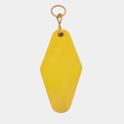 Balenciaga Yellow Leather Hotel Diamond Key Ring