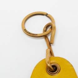 Balenciaga Yellow Leather Hotel Diamond Key Ring