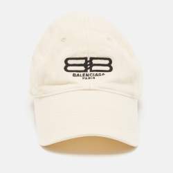 Balenciaga Cream BB Icon Embroidered Baseball Cap S