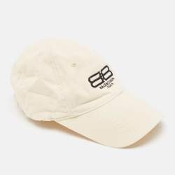 Balenciaga Cream BB Icon Embroidered Baseball Cap S