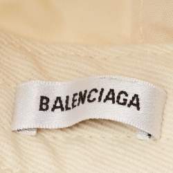 Balenciaga Cream BB Icon Embroidered Baseball Cap S
