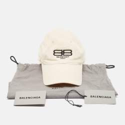 Balenciaga Cream BB Icon Embroidered Baseball Cap S