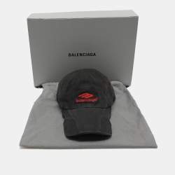 Pre Owned Balenciaga Black Cotton Baseball Cap Size M