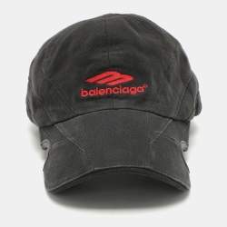 Pre Owned Balenciaga Black Cotton Baseball Cap Size M