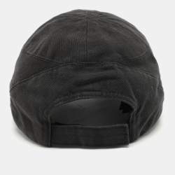 Pre Owned Balenciaga Black Cotton Baseball Cap Size M