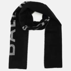 Pre Owned Balenciaga Black/Grey Casmere Archetype Scarf