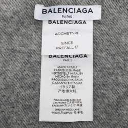 Pre Owned Balenciaga Black/Grey Casmere Archetype Scarf