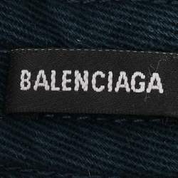 Balenciaga Blue Logo Embroidered Fabric Baseball Cap S