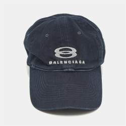 Balenciaga Navy Blue Cotton Unity Snowboard Logo Cap L