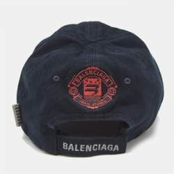 Balenciaga Navy Blue Cotton Unity Snowboard Logo Cap L