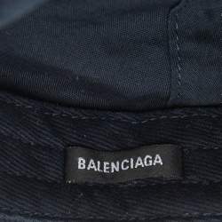 Balenciaga Navy Blue Cotton Unity Snowboard Logo Cap L
