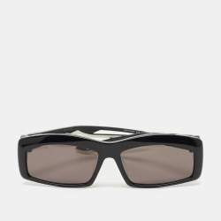Pre Owned Balenciaga Black/White BB0026SA Rectangle Sunglasses