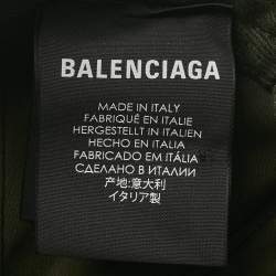 Pre Owned Balenciaga Green Logo Embroidered Cotton Baseball Cap L