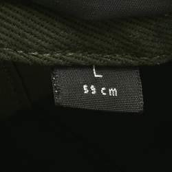 Pre Owned Balenciaga Green Logo Embroidered Cotton Baseball Cap L