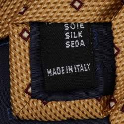 Pre Owned Balenciaga Beige Square Pattern Silk Tie