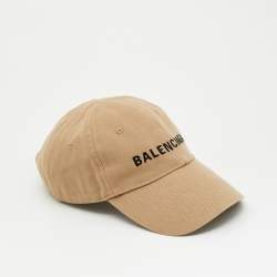 مملوكة مسبقًا قبعة بيسبول قطن مطرز بشعار بالنسياغا بيج حجم كبير