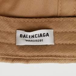 مملوكة مسبقًا قبعة بيسبول قطن مطرز بشعار بالنسياغا بيج حجم كبير