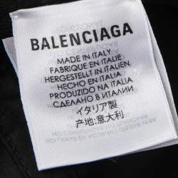Pre Owned Balenciaga Black Cotton BB Baseball Cap L