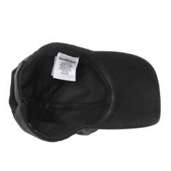 Pre Owned Balenciaga Black Cotton BB Baseball Cap L