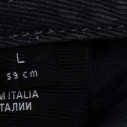 Pre Owned Balenciaga Grey Organic Cotton BB Sprayed Baseball Cap L