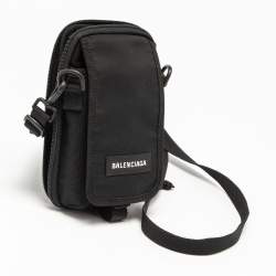 Pre Owned Balenciaga Black Nylon Explorer Crossbody Pouch Bag