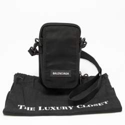 Pre Owned Balenciaga Black Nylon Explorer Crossbody Pouch Bag