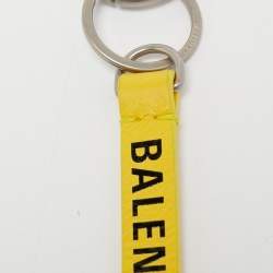 Pre Owned Balenciaga Yellow Leather Rings Key Holder