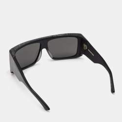 Pre Owned Balenciaga Black BB0002S Shield Sunglasses