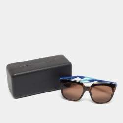 Pre Owned Balenciaga Brown/Blue BB0025S Aviator Sunglasses