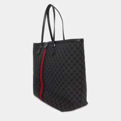 Balenciaga x Gucci Black Canvas Leather The Hacker Large Tote Bag