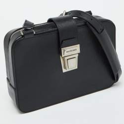 Balenciaga Black Leather Tuck-lock Shoulder Bag