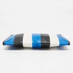 Balenciaga Tricolor Leather Stripe Bazar Pouch