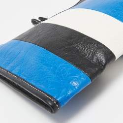 Balenciaga Tricolor Leather Stripe Bazar Pouch