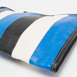 Balenciaga Tricolor Leather Stripe Bazar Pouch