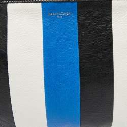 Balenciaga Tricolor Leather Stripe Bazar Pouch
