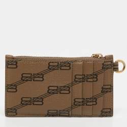 Balenciaga Brown BB Monogram Canvas Lanyard Card Holder
