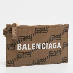 Balenciaga Brown BB Monogram Canvas Lanyard Card Holder