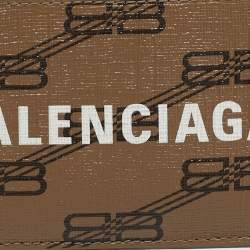 Balenciaga Brown BB Monogram Canvas Lanyard Card Holder