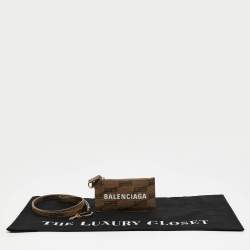 Balenciaga Brown BB Monogram Canvas Lanyard Card Holder