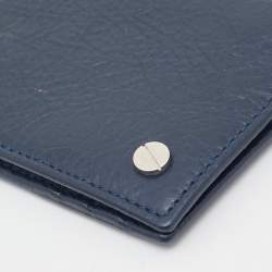 Balenciaga Navy Blue Leather Flap Card Case