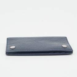 Balenciaga Navy Blue Leather Flap Card Case