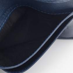 Balenciaga Navy Blue Leather Flap Card Case