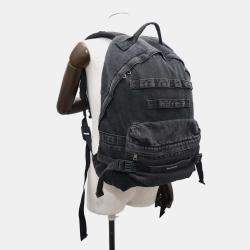 Balenciaga Black Denim Army Backpack
