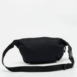 Pre Owned Balenciaga Black Nylon Logo Belt Bag